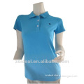 Fashion dip dye women's jersey cotton short sleeve polo shirt